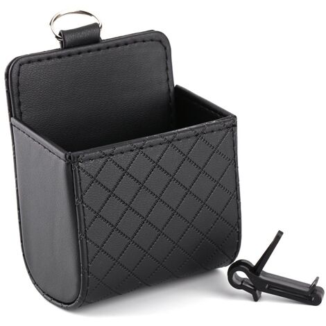 Zoternen Tbest Auto Air Vent Outlet Organizer Box, Auto Handy Brillen-Halter Interieur Aufbewahrungsbeutel Kfz Aufbewahrungstasche PU-Leder Multifunktionale Tasche Autotelefon Fall Box Inhaber Tasche 
