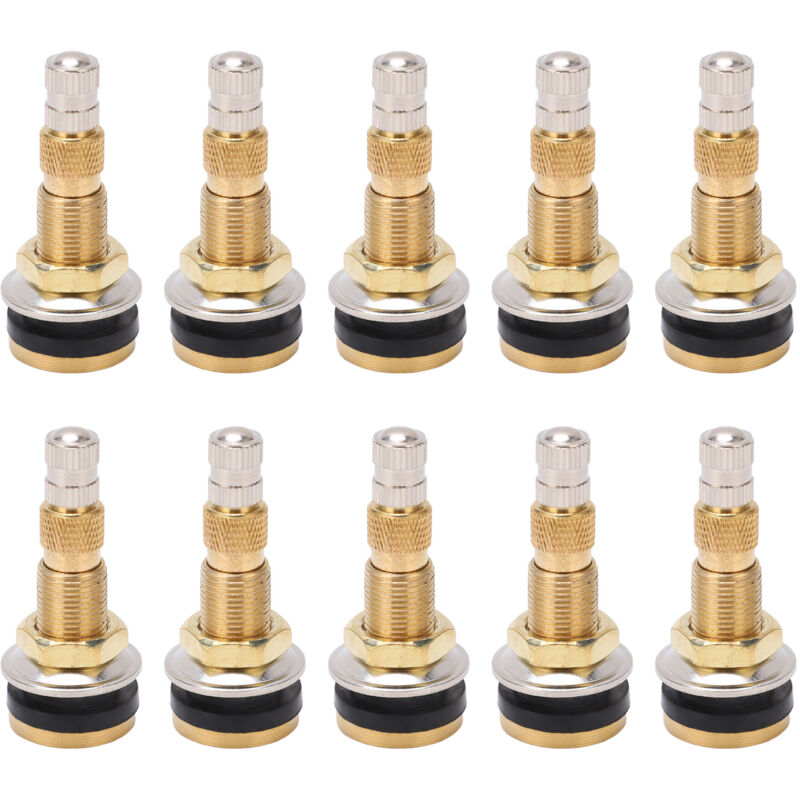 Zoternen - Tige de Valve de pneu sans chambre à Air liquide, 10 pièces, en laiton 1 7/8 pouces TR618A pour tracteur, trou de 0,625 pouces