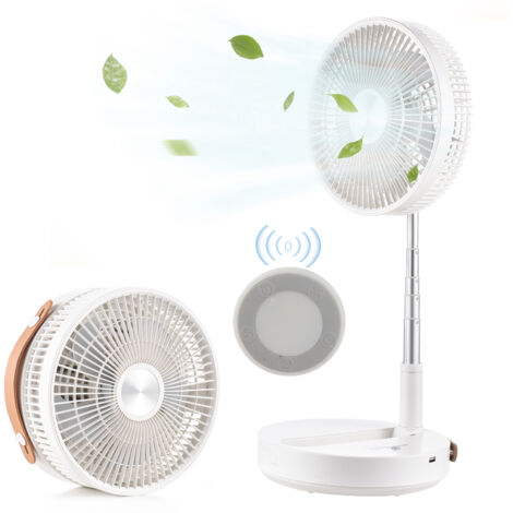 Zoternen Tragbarer, leiser Standventilator mit Fernbedienung, faltbarer Stand-/Couchtischventilator, 4 Modi/Timer, 10800 mAh, per USB wiederaufladbarer Standventilator für Schlafzimmer und Büro