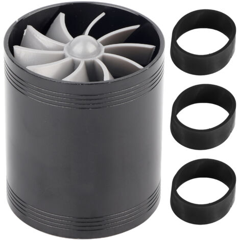 Zoternen Turbonateur d'admission d'air de voiture, Turbine à double ventilateur, Super chargeur, économiseur de carburant, Turbo noir
