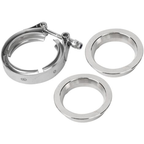 Zoternen V-Band-Klemme aus Edelstahl mit Flansch für Autoauspuffrohr (2,5 Zoll - 63 mm)