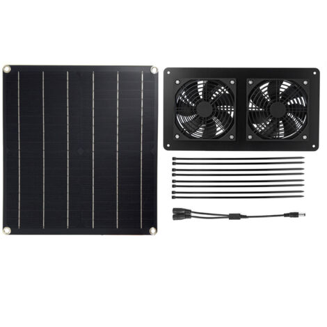 Zoternen Ventilatore per gabbie per animali domestici 2  Pannello solare ad alta efficienza 3W DC 12V con cavo da 3 metri ON/OFF 15W 2FAN12