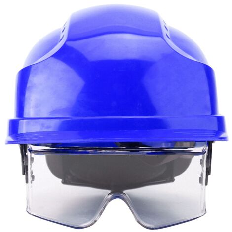 Zoternen Visierhelm Defender Helm Integrierte Schutzbrille (Blau)