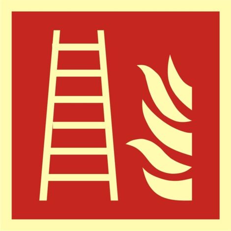 ZP-06 TABLERO DE SEGURIDAD CONTRA INCENDIOS ISO 15X15 ESCALERA DE INCENDIOS FOTOLUMINISCENTE