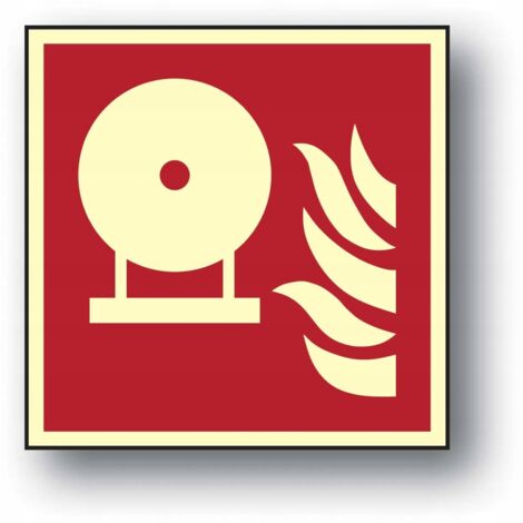 ZP-12 SIGNALISATION 15x15 PLAQUE DE PROTECTION INCENDIE CYLINDRE D'EXTINCTION FIXE