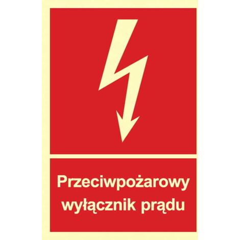 ZP-19 Schild 15x20 Brandschutz Stromschalter