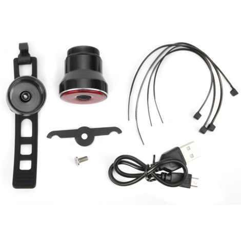 ZTTO Feu Arrière Vélo LED Rechargeable USB Étanche Lumière Frein Capteur Noir
