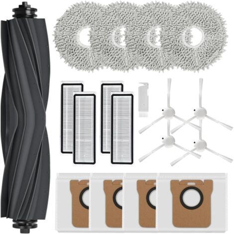 Zubehör für Dreame L10s Ultra/ L10 Ultra, Ersatzteile für Xiaomi X20+/ X10+, 1 Hauptbürste, 4 Staubbeutel, 4 Wischmopps, 4 Filter, 4 Seitenbürsten