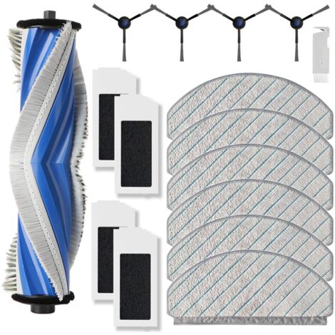 Zubehör für ECOVACS DEEBOT N20 Pro Plus/ N20 Plus/ N20 Saugroboter, Ersatzteile Set mit 1 Hauptbürste, 6 Wischtücher, 4 Seitenbürsten, 4 Hepa Filter