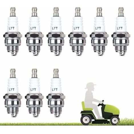 Zubehör für Freischneider, 10er-Pack L7T Zündkerzen für Kettensägen, Freischneider, Rasenmäher, Zweitaktmotoren, Heckenscheren und Motorsensen (Silber)