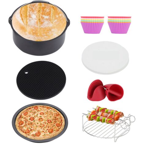 Zubehör für Heißluftfritteusen, Universal-XL-Set für Tower Duronic und Philips (3,3 l), 7-teilig – 8 Zoll
