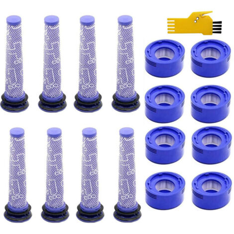 Zubehörset 8 Vorfilter und 8 Nachfilter für Dyson V8 Absolute V7 Motorhead V7 Animal V8 MOTORHEAD V8 Absolute + V7 Absolute Akku-Staubsauger Ersatzteile