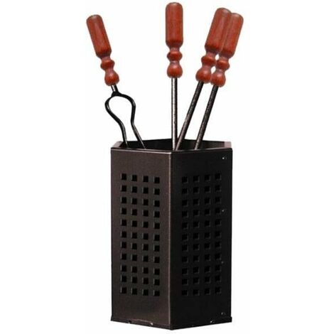 Zubehörset für Kamine, Holzöfen und Grills, komplettes 5-teiliges Set mit Spaten, Besen und Zange