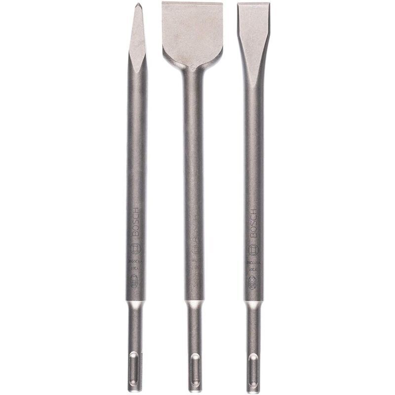 Image of Zubehör 3-teiliges sds plus Meißelset (für Beton und Mauerwerk, Zubehör für Meißelhammer) Silber