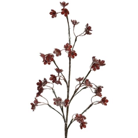 Zuckerglitter roter Zweig H 64 cm