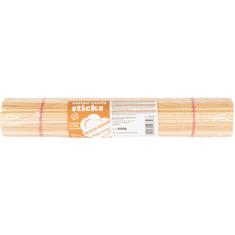 Zuckerwattestäbchen Aus Buche 30cm/4mm Mit Pzh-Zertifikat 200St
