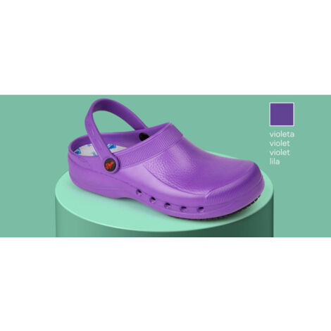 Zuecos sanitarios con celdas antideslizantes en la suela Dian EVA PLUS 45 Violeta