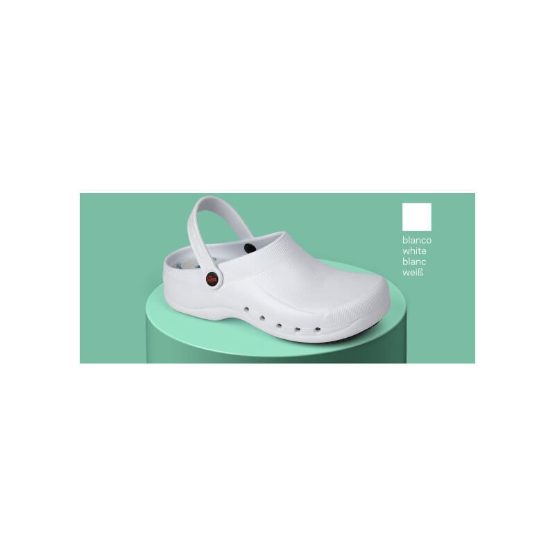 Dian - Zuecos sanitarios con celdas antideslizantes en la suela eva plus 40 Blanco