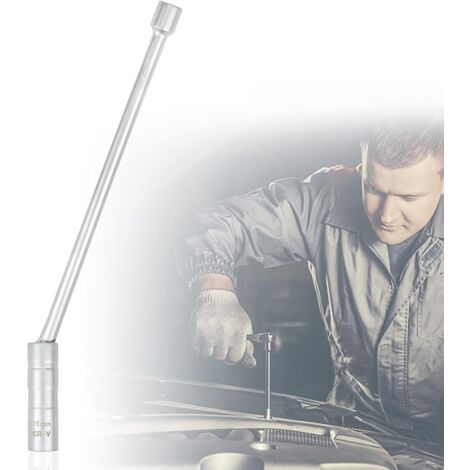 Zündkerzenschlüssel 14mm / 16mm Lang Magnet Universal Flexibel Zündkerzenschlüssel Satz Werkzeuge zum Entfernen von Zündkerzen (Langer Griff-16 mm)