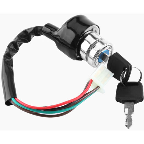 Zündschalter, Universal-Auto-Motorrad-6-adriger 9-poliger Stecker, Zündschalter 3 Positionen 2 Schlüssel.