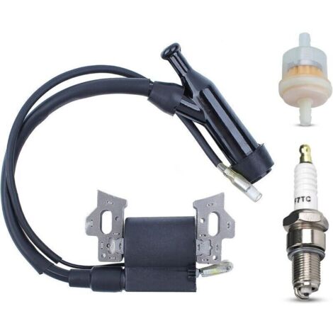 Zündspulen-Kit für HONDA GX160, GX200, GX110, GX120, GX140, Zündspule + Zündkerze + Zündkerzenstecker + Kraftstofffilter (4-in-1-Kit)