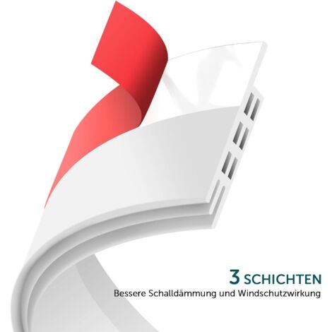 Zugluftstopper für Türen 1000cm, Türdichtung Selbstklebend 5cm Breite, Tür Zugluftstopper, Schalldichter Türschutz für Türen, Dichtungsband für Türen Insekten und Windbeständig(Weiß)