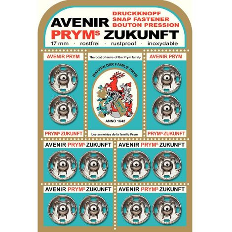 Zukunft 17 millimetri asciugamano Prym-cucito-pressione in ottone Lotto 12 Argento