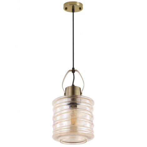 Zulaia Lampe pendante 1xe27 Bronze Reg.x31 de FABRILAMP.