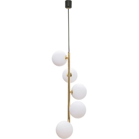 Zumaline ALI Plafonnier suspendu Globe, noir, or, 5x G9