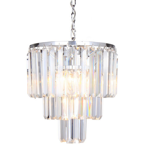 Zumaline AMEDEO Pendelleuchte, Chrom, Glas, 4x E14