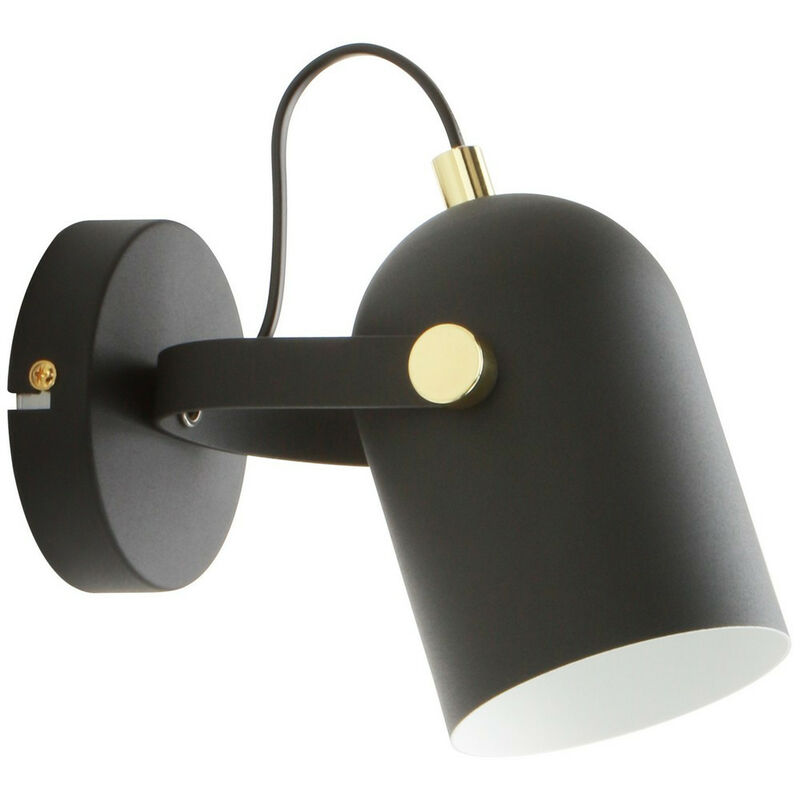 Image of Zumaline Lighting - Zumaline aries Faretto singolo, nero opaco, oro, bianco, 1x E27