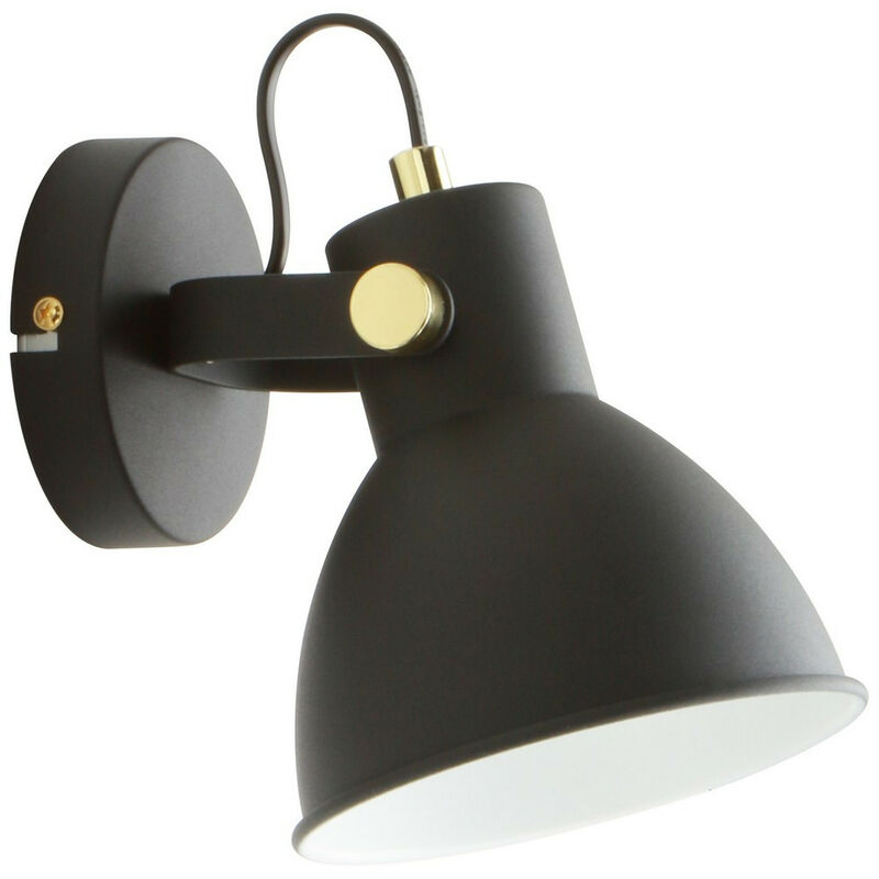 Image of Zumaline Lighting - Zumaline delta Lampada da parete Dome, nero opaco, trasparente, bianco, 1x E27