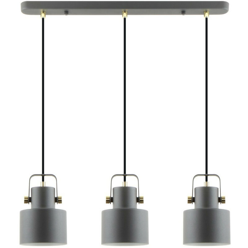 Image of Zumaline draco Lampada da soffitto a sospensione a barra, nero opaco, oro, bianco, 3x E27