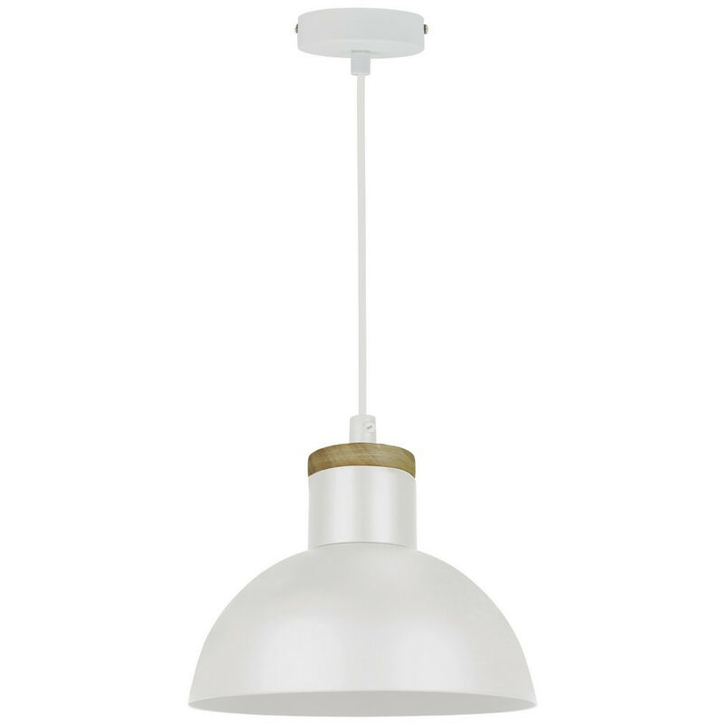 Image of Zumaline Lighting - Zumaline jose Plafoniera a sospensione a cupola, bianco, in legno, 1x E27