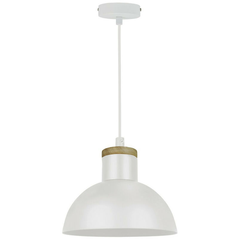 Zumaline Lighting - Zumaline jose Plafonnier suspendu Dome, blanc, bois, 1x E27
