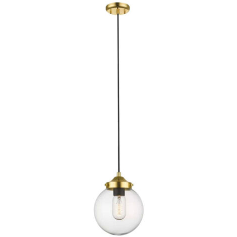 Zumaline RIANO Plafonnier suspendu Globe, or français, verre, 1x E27