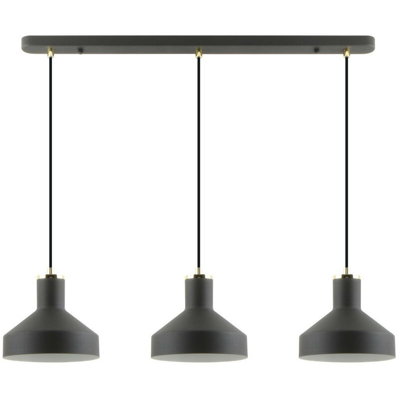 Image of Zumaline sigma Lampada da soffitto a sospensione Bar, nero opaco, trasparente, bianco, 3x E27