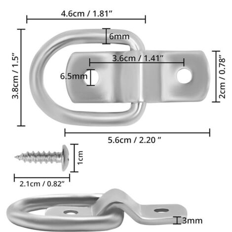 Zurrösen mit Halterungen und Schrauben (10er-Pack) - 4,6 x 3,8 cm - Sichere Verankerung für Boote und Anhänger
