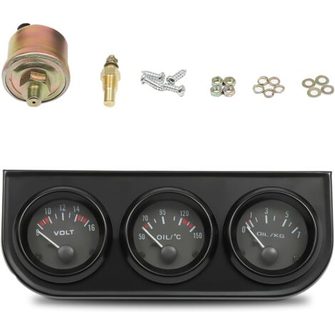 Zusätzliche 3-in-1-Instrumente 52 mm Öltemperaturanzeige Öldruckanzeige Voltmeter Zähler
