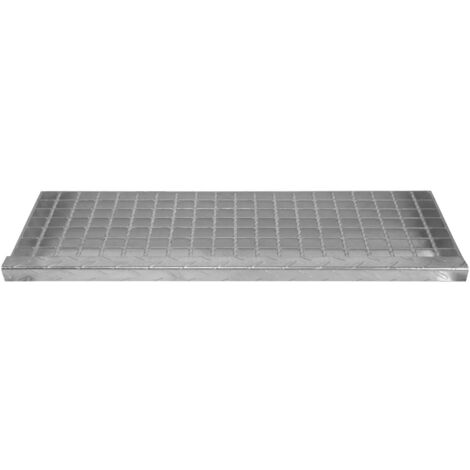 Zusätzliche Verzinkter Stahl Treppenstufe  für Gitterrost-Treppen  Höhenverstellbar & Erweiterbar  Wetterfest, Robust & Modular  für Außen Garten Terrasse  GRATIS Befestigungssatz [90cm breit]