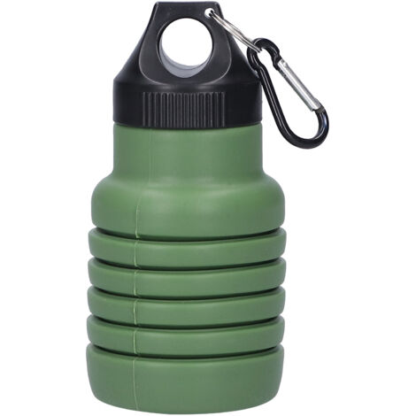 Zusammenfaltbare 500-ml-Silikon-Wasserflasche mit Kunststoffverschluss, ideal für Reisen und Outdoor-Aktivitäten