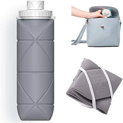 Zusammenfaltbare, BPA-freie Silikon-Trinkflasche für Fitnessstudio, Camping und Wandern – leicht und robust