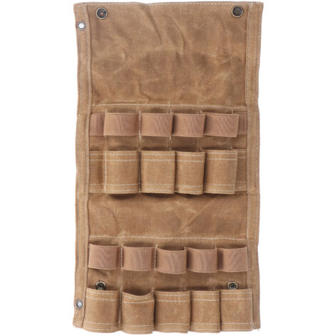 Zusammenfaltbarer Gewürzbeutel aus Canvas, tragbare Tasche für Gewürzgläser, ideal für Camping, Grillabende und Picknicks, khakifarben