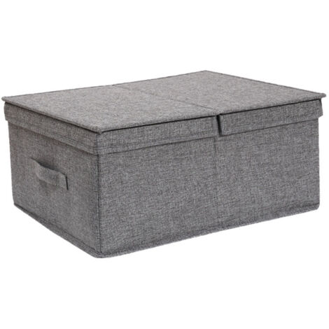 Zusammenklappbare Aufbewahrungsboxen für Kleidung, Aufbewahrungsbehälter mit Deckel zur Organisation des Kleiderschranks (grau)