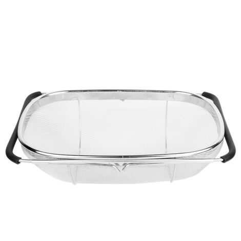 Zusammenklappbarer Abtropfkorb aus Edelstahl für die Küchenspüle, ideal zum Waschen und Abspülen von Obst und Gemüse