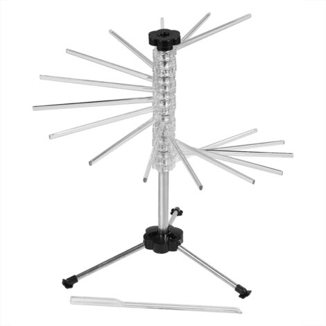 Zusammenklappbarer Nudeltrockner – Spaghetti- und Nudelhalter mit 12 drehbaren Stäben aus Polycarbonat/ABS – 47 cm – Edelstahlgestell – Praktisches Küchengerät