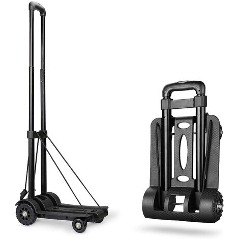 Zusammenklappbarer Sackkarre, langlebiger, leichter Treppentransportwagen aus Aluminium, geländegängig, maximale Belastung 70 kg, Sackkarre, 2 elastische Seile, Haus, Garten, Lager und Bauernhof