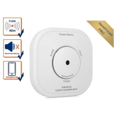 TRISTAR Zusatz Kohlenmonoxidmelder mit Warnsignal per App - SmartHome PRO Serie