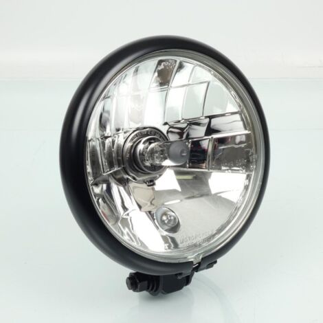 Zusatzoptik rund matt schwarz Ø155 12v h4 w5w für motorrad custom
