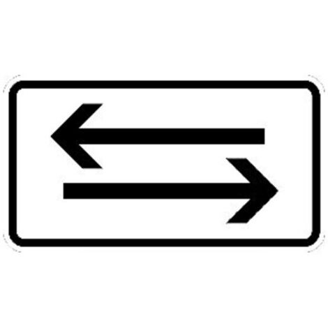 Zusatzschild 1000-30, 231x420mm Links- und Rechtspfeil RAL-Gütezeichen Folie RA2